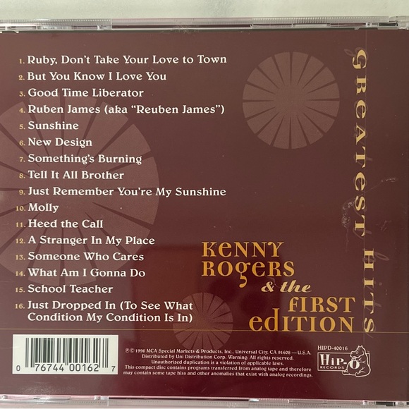 Kenny Rogers & The First Edition “Greatest Hits” CD like new - Picture 2 of 4